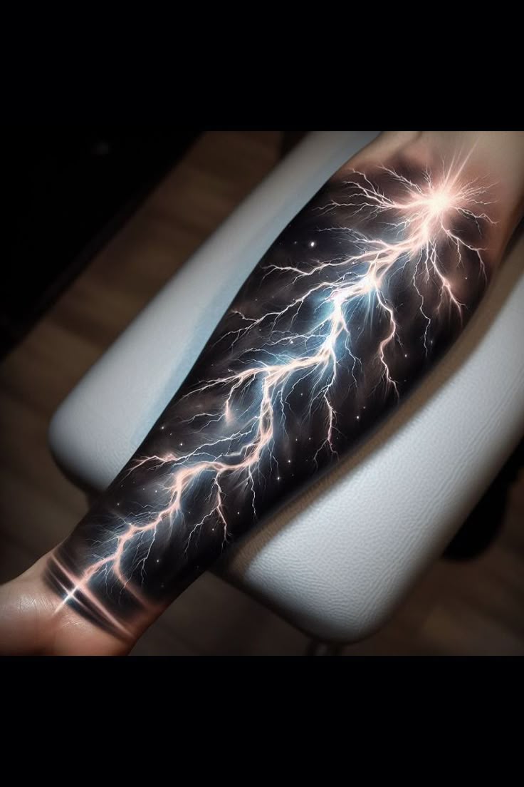 Electrifying Lightning Tattoo for the Bold