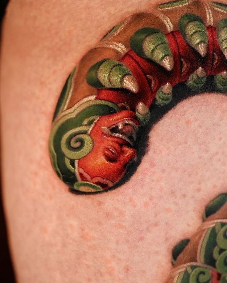 Vibrant 3D Realistic Arm Tattoo
