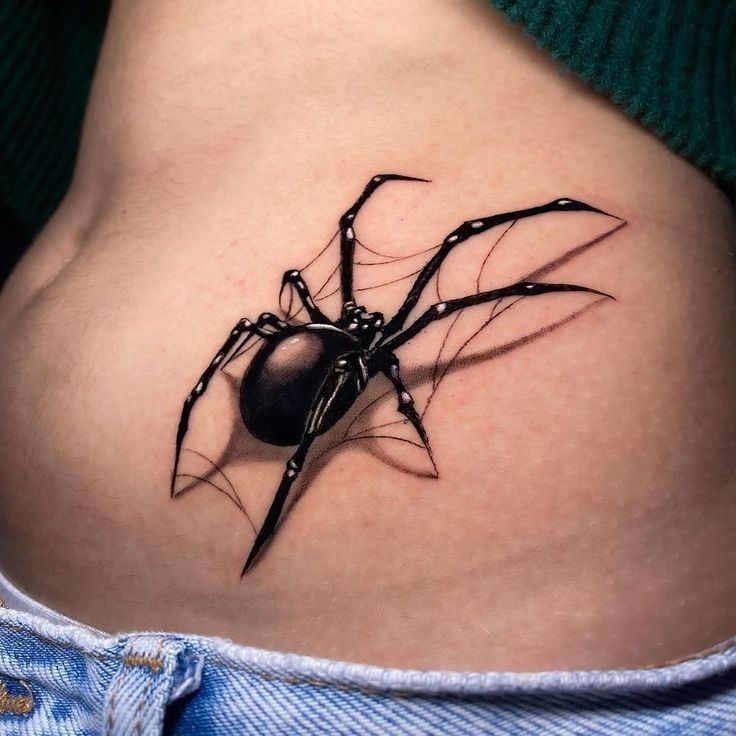 Intricate Realistic Spider Tattoo