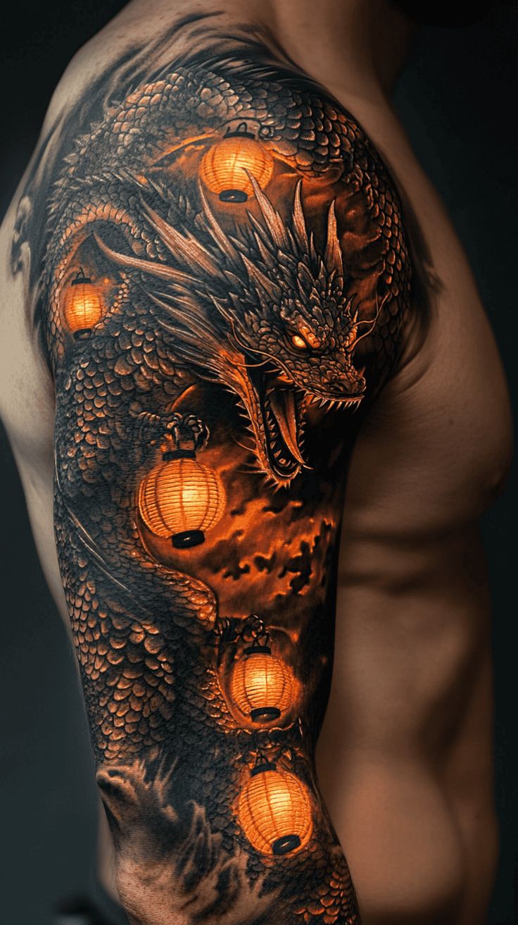 Majestic Dragon Tattoo: A 3D Masterpiece for Your Arm