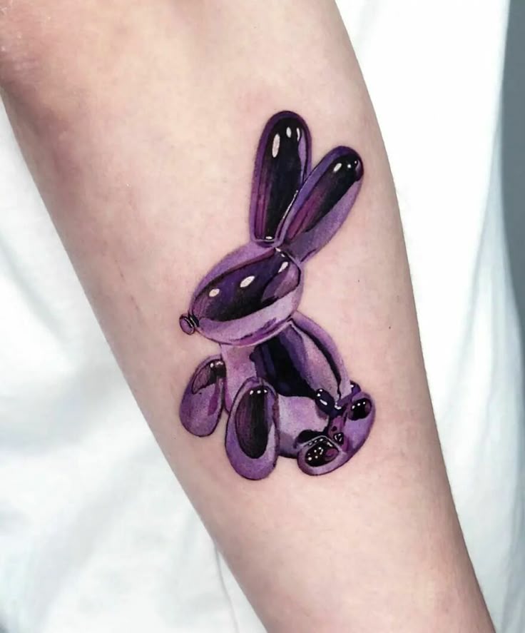 Playful 3D Bunny Tattoo for the Forearm
