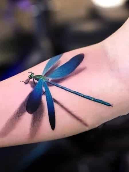 Lifelike Dragonfly Tattoo for Nature Lovers