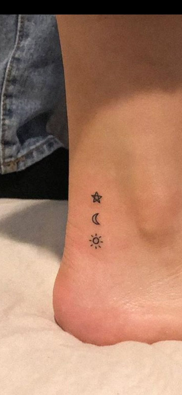Celestial Minimalist Ankle Tattoo