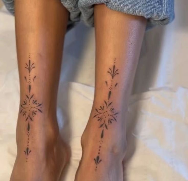 Elegant Floral Ankle Tattoo