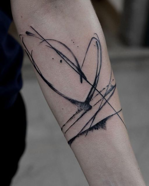 Dynamic Abstract Forearm Tattoo