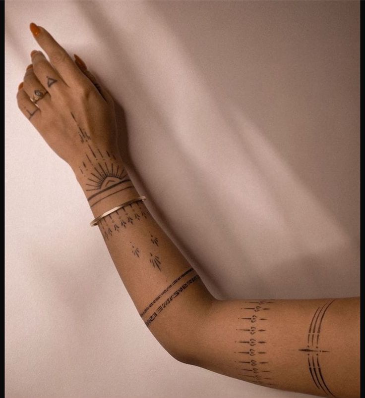 Minimalist Geometric Arm Tattoo