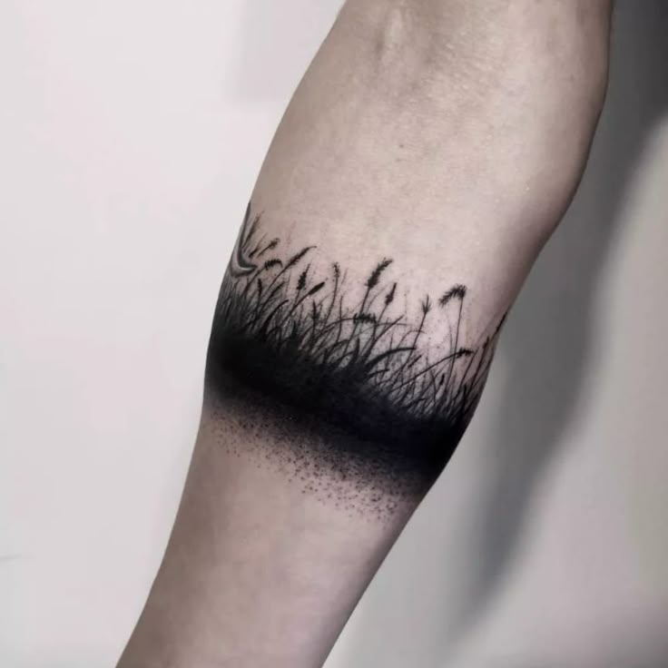 Elegant Nature-Inspired Arm Band Tattoo