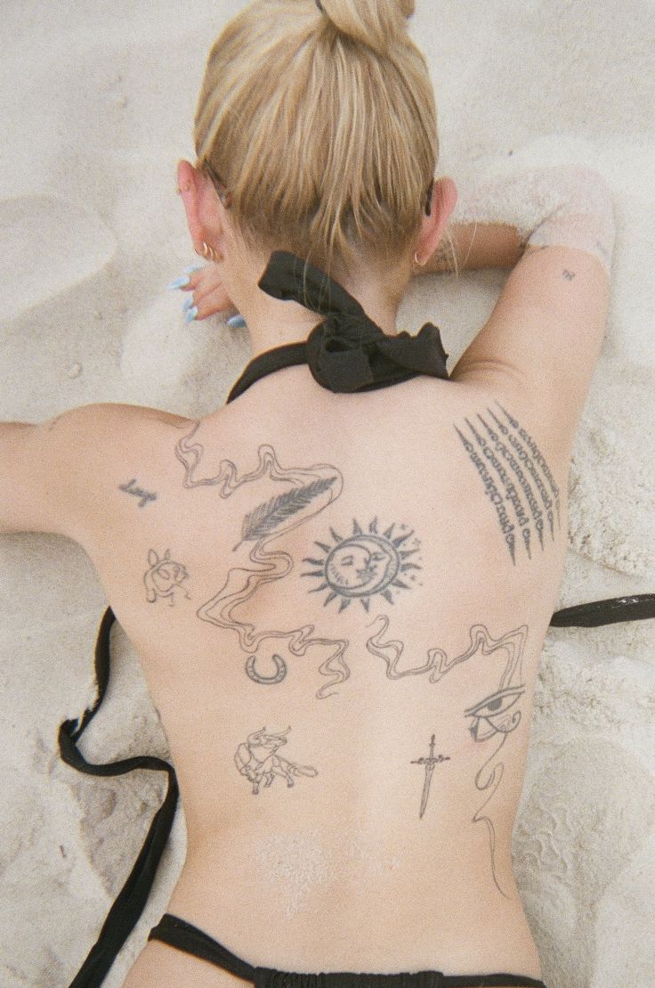 Intricate Blackwork Back Tattoo Design