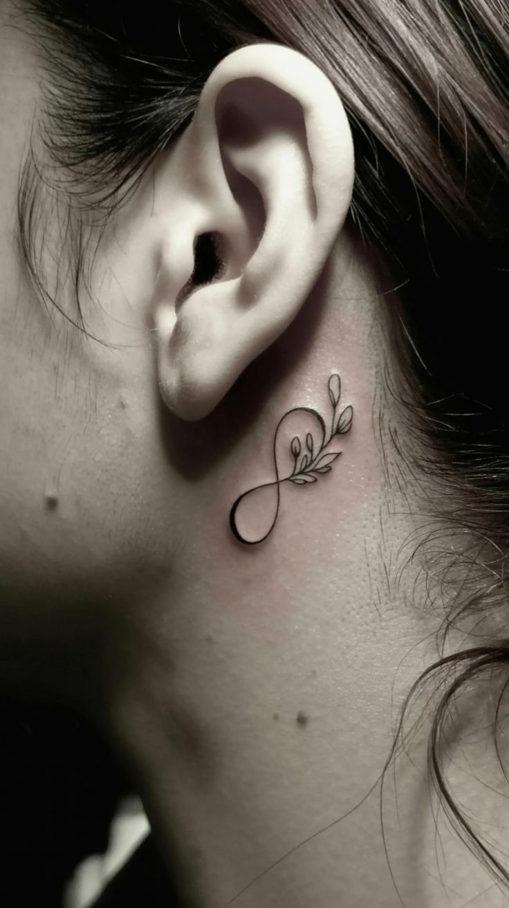 Elegant Infinity Behind the Ear Tattoo for Women
