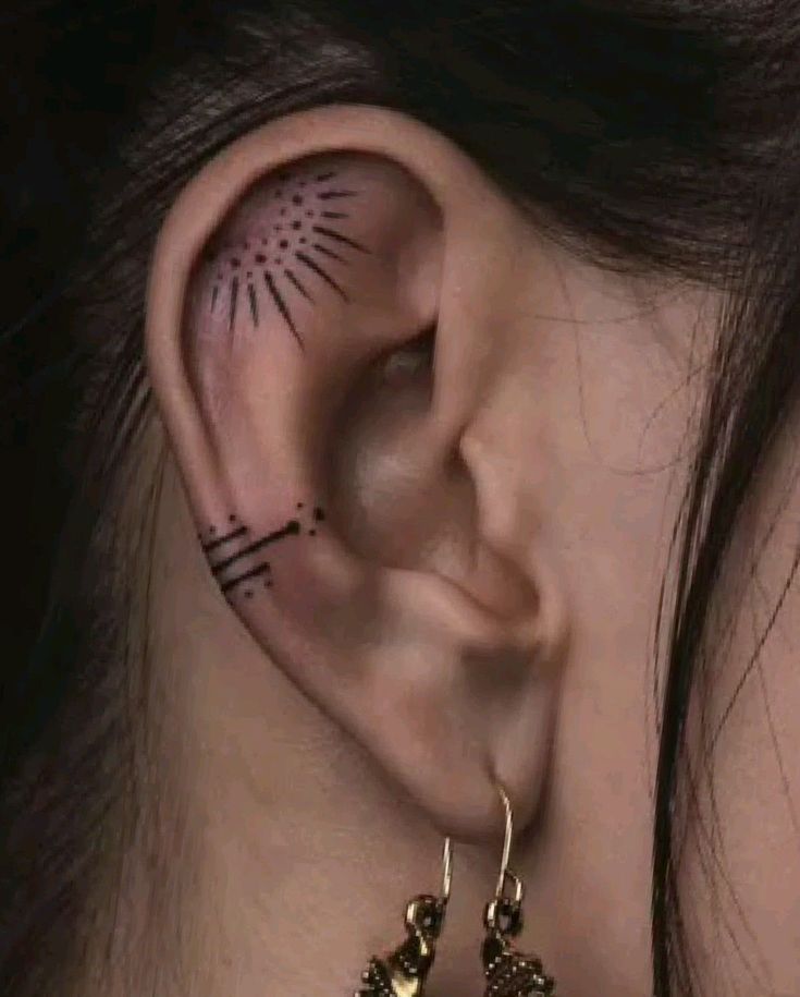 Elegant Minimalist Tattoo for Behind the Ear