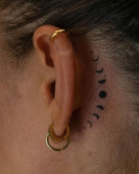 Celestial Minimalism: Moon Phases Behind the Ear