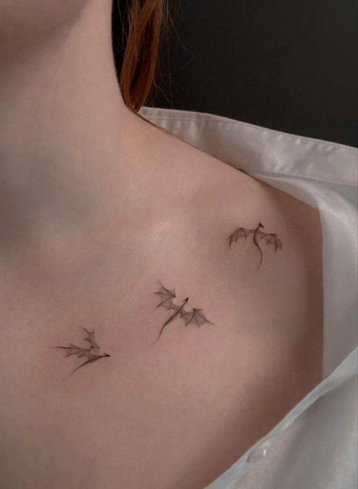 Delicate Dragon Tattoo Behind the Ear