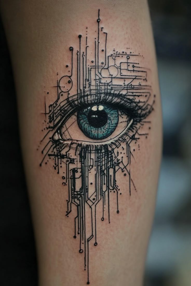Futuristic Eye: A Biomechanical Tattoo Masterpiece