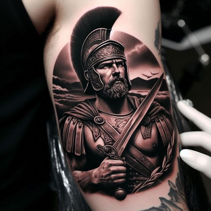 Epic Biomechanical Warrior Tattoo for Strength