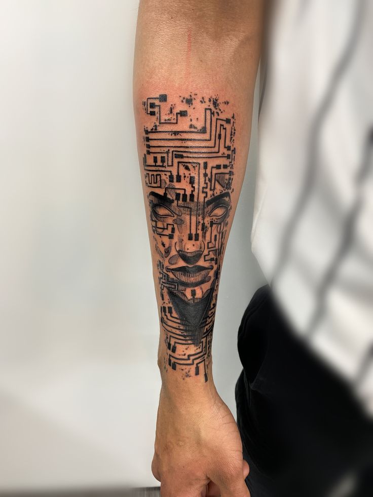 Futuristic Circuit Biomechanical Sleeve
