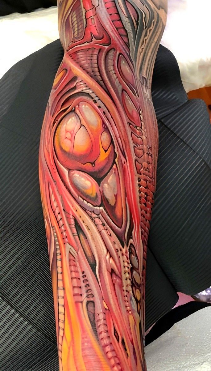 Stunning Alien Biomechanical Tattoo
