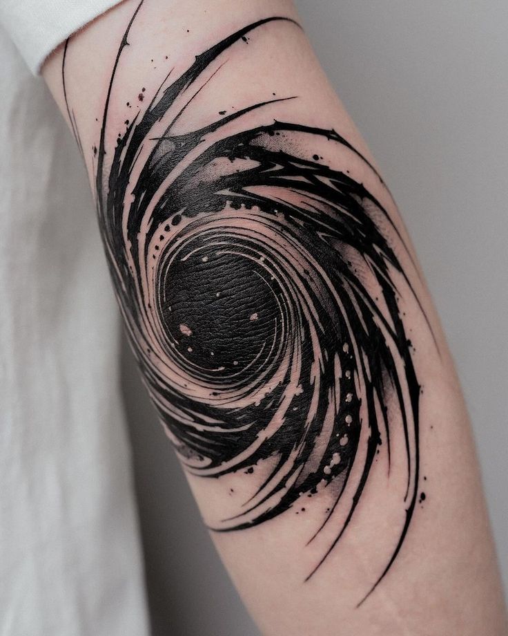Swirling Depths: An Abstract Blackwork Tattoo