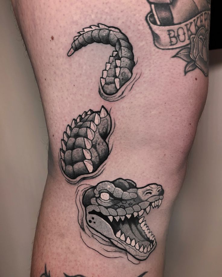 Bold Alligator Tattoo Design