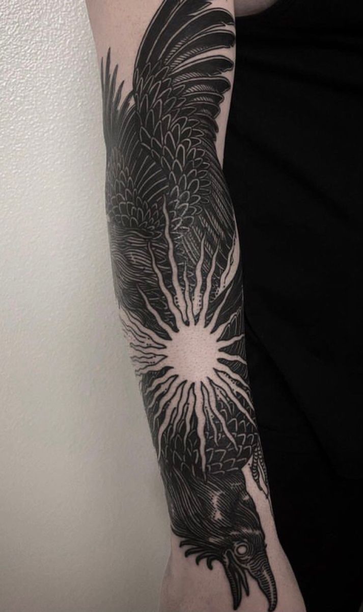 mythical ravens tattoo design