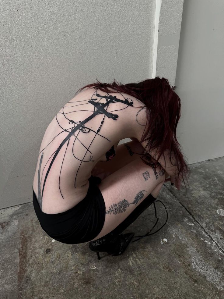 Bold Blackwork Back Tattoo