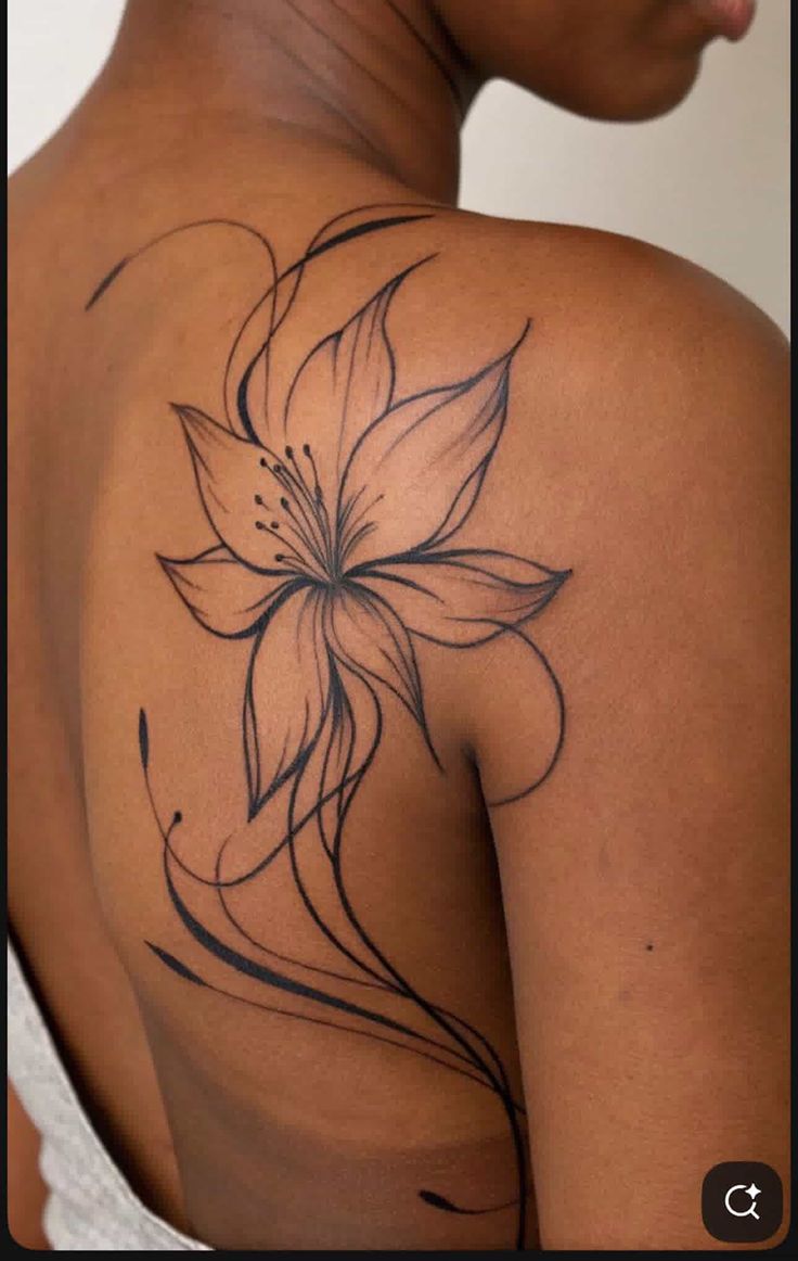 Elegant Floral Shoulder Tattoo
