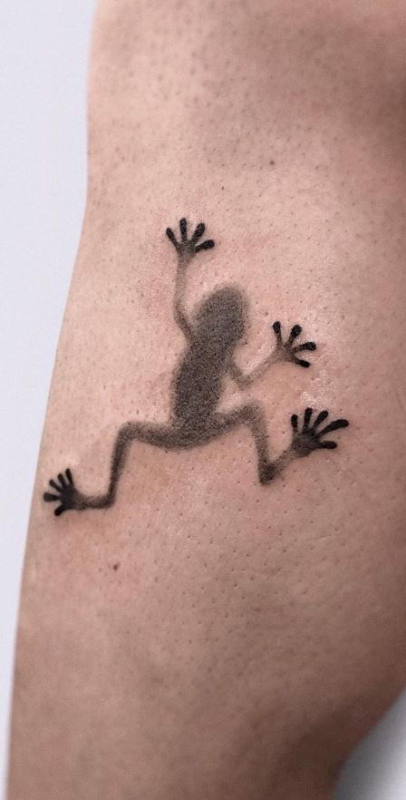 Charming Minimalist Frog Tattoo for the Calf
