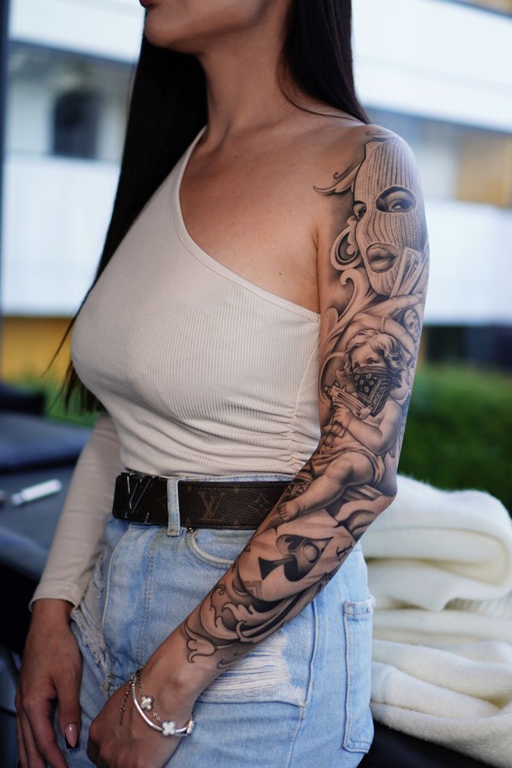 Stunning Chicano Tattoo Sleeve for Women