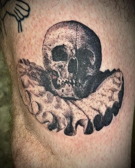 Intricate Dotwork Skull Tattoo