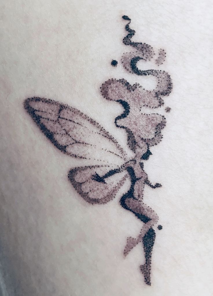 Enchanting Dotwork Fairy Tattoo