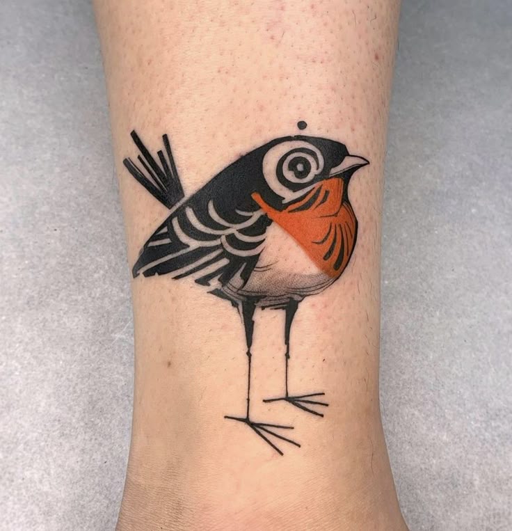 Charming Bird Elbow Tattoo