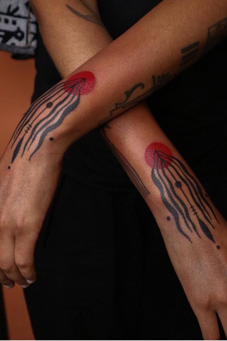 Vibrant Abstract Jellyfish Tattoo