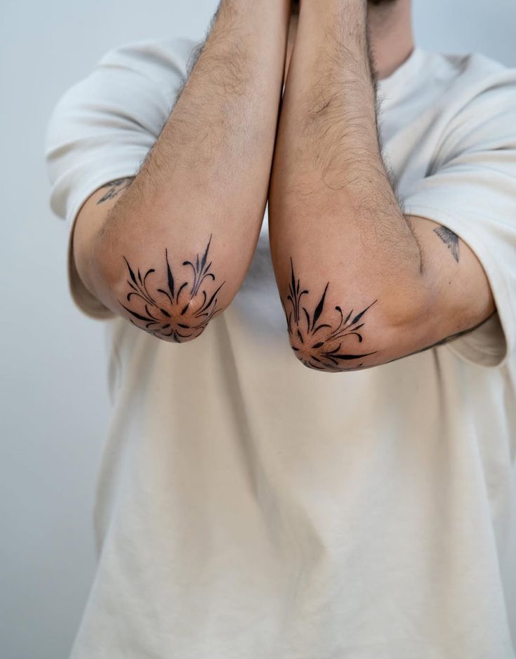Elegant Minimalist Elbow Tattoos