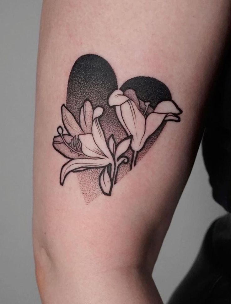 Elegant Floral Elbow Tattoo