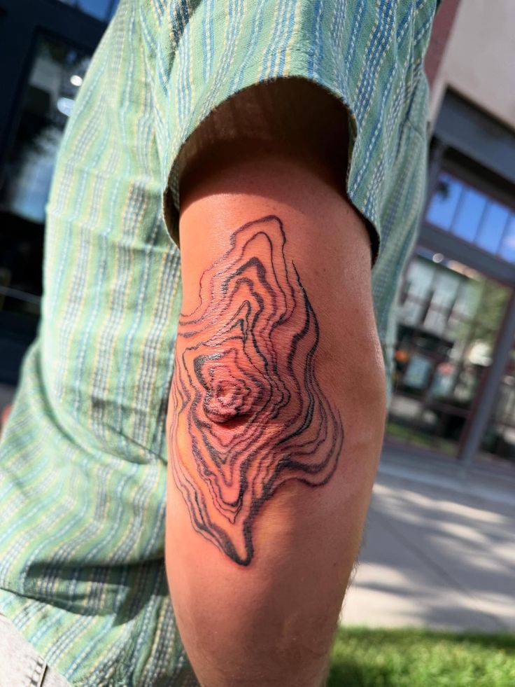 Unique Abstract Elbow Tattoo Design