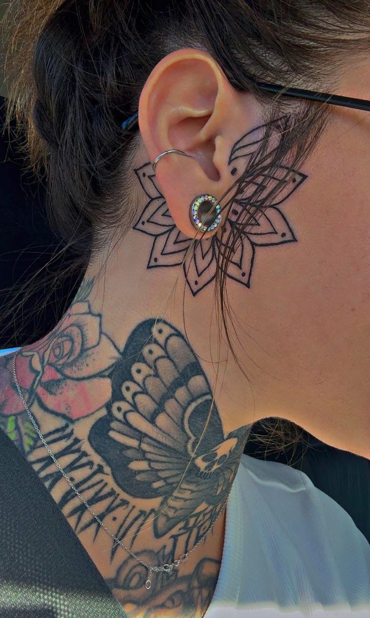 Intricate Geometric Face Tattoo