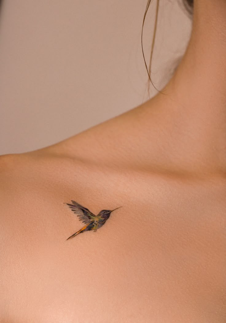 Delicate Hummingbird Tattoo