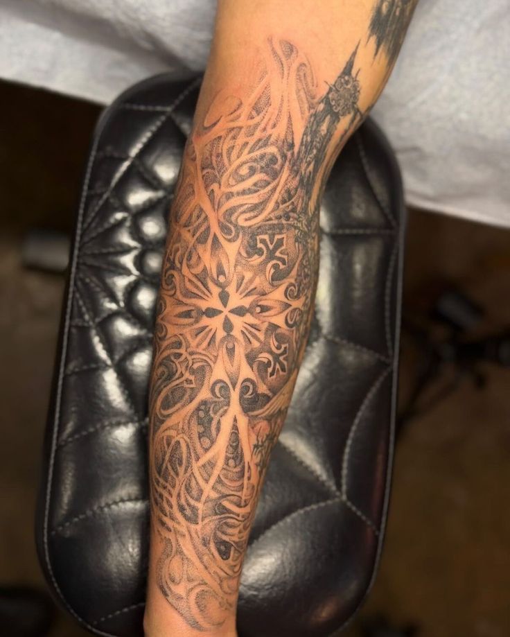 Intricate Blackwork Forearm Tattoo Design