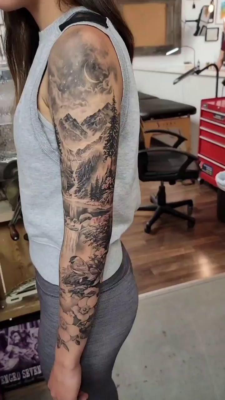Nature's Embrace: A Full Sleeve Tattoo Journey