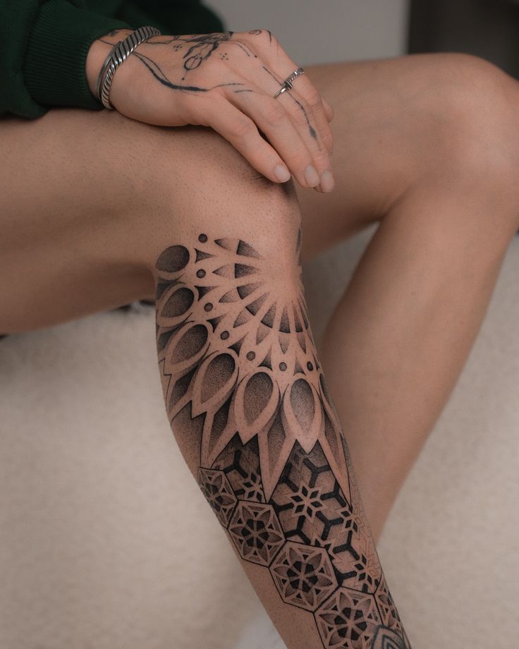Intricate Geometric Mandala Sleeve Tattoo