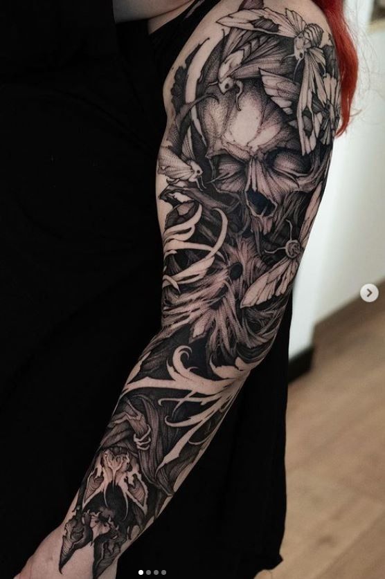 Intricate Blackwork Full Sleeve Tattoo
