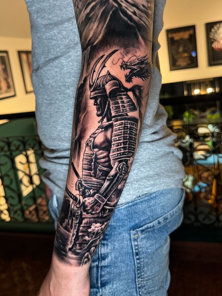 Majestic Samurai Sleeve Tattoo
