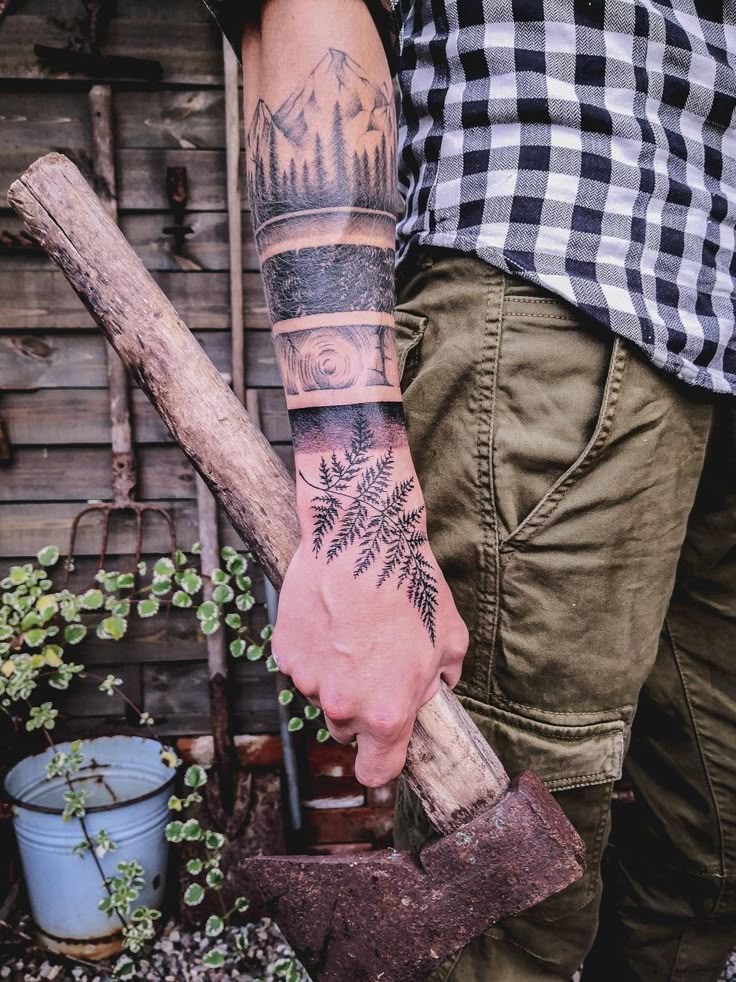 Lumberjack Adventure Full Sleeve Tattoo