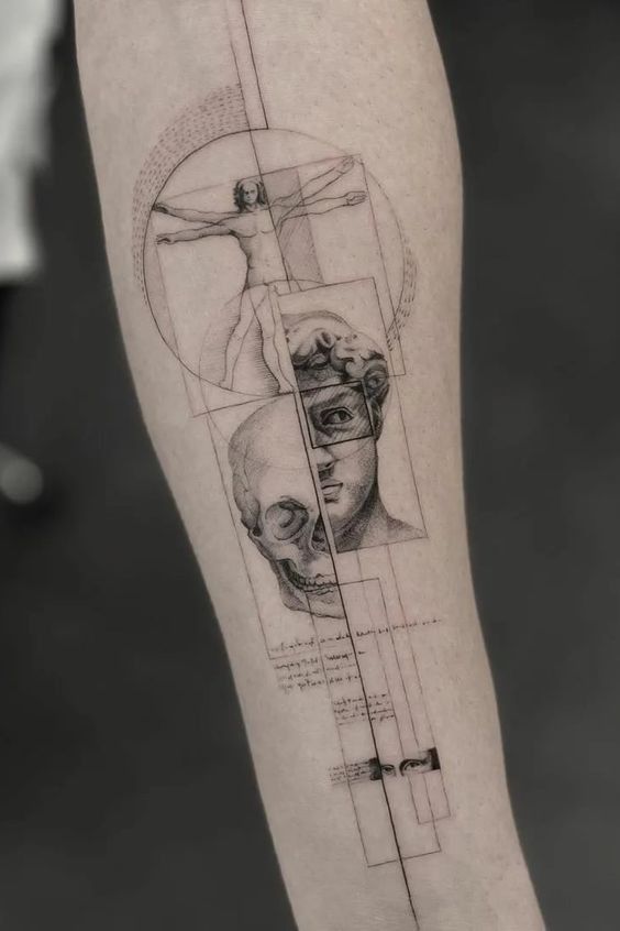 Artistic Geometric Forearm Tattoo