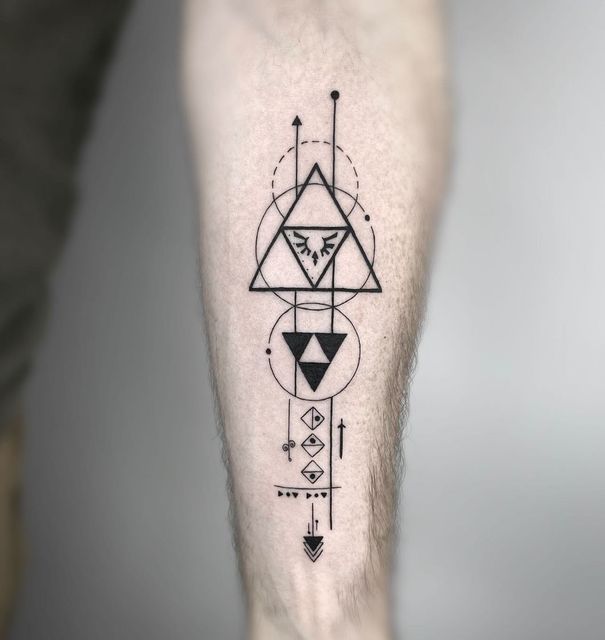 Legend of Zelda Triforce Geometric Tattoo