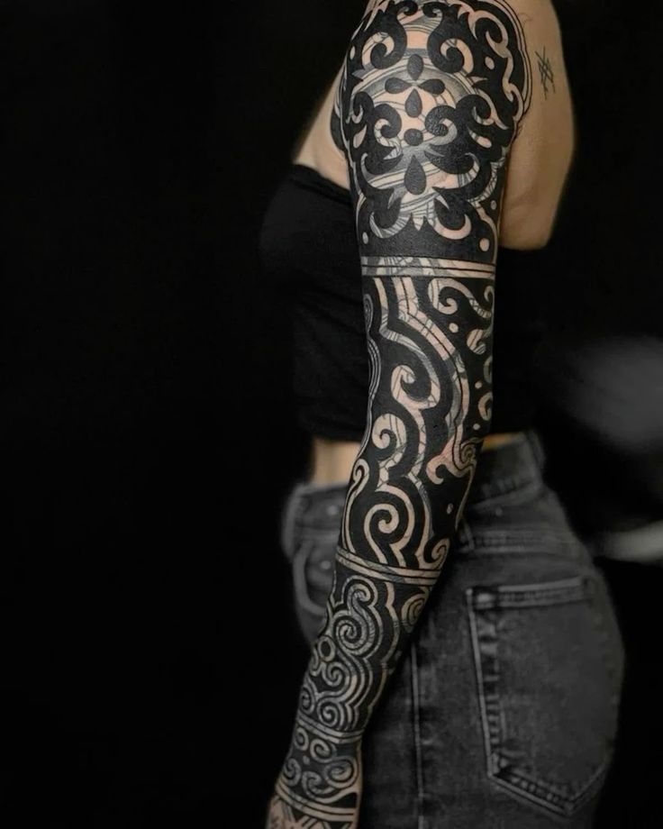 Bold Geometric Arm Tattoo Design