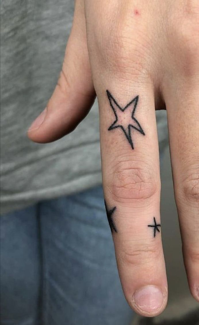 minimalist star hand tattoo design