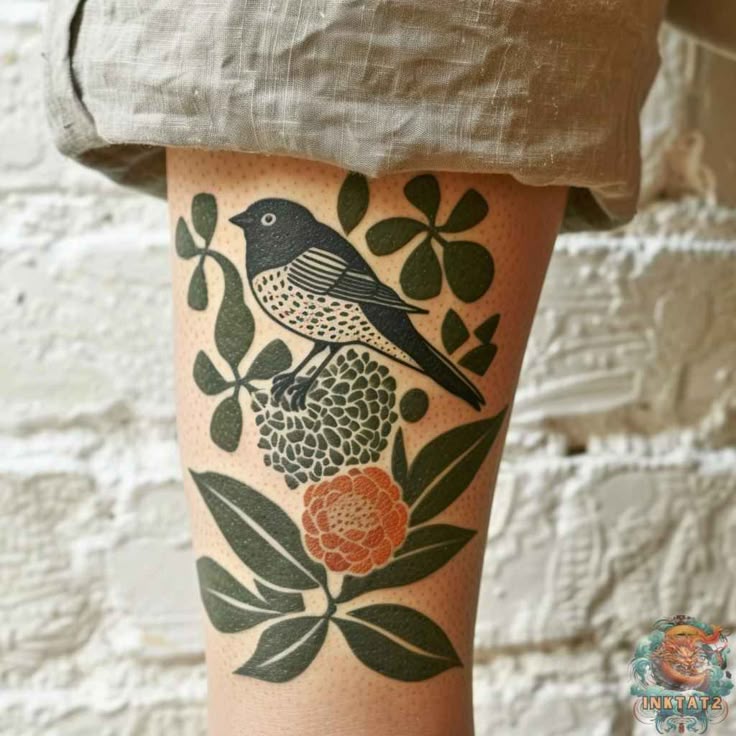 Vibrant Finch Tattoo: A Nature-Inspired Design