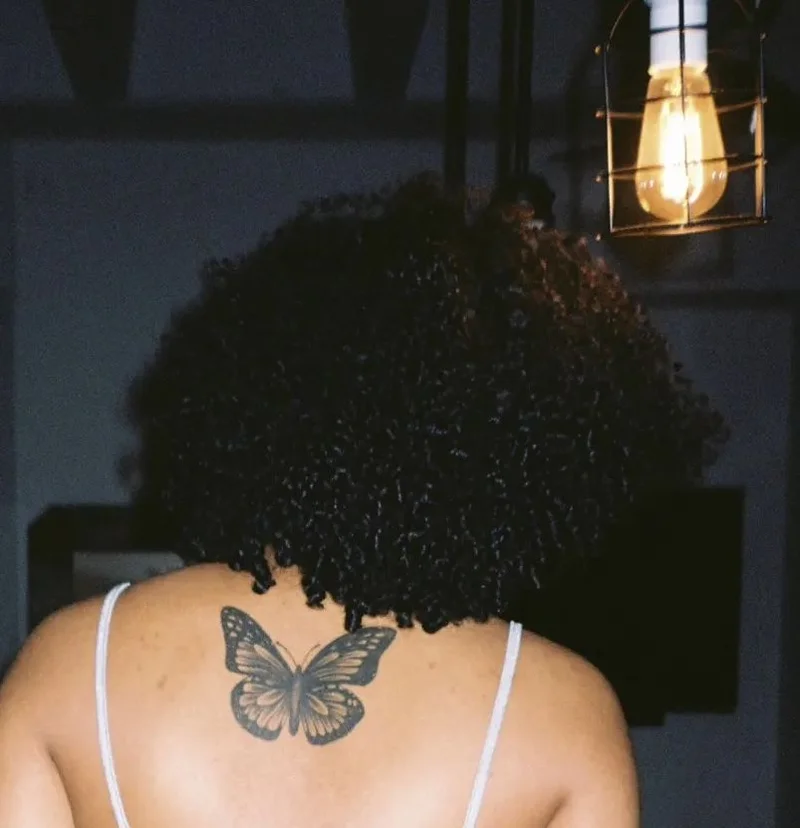 Elegant Butterfly Back Tattoo Design