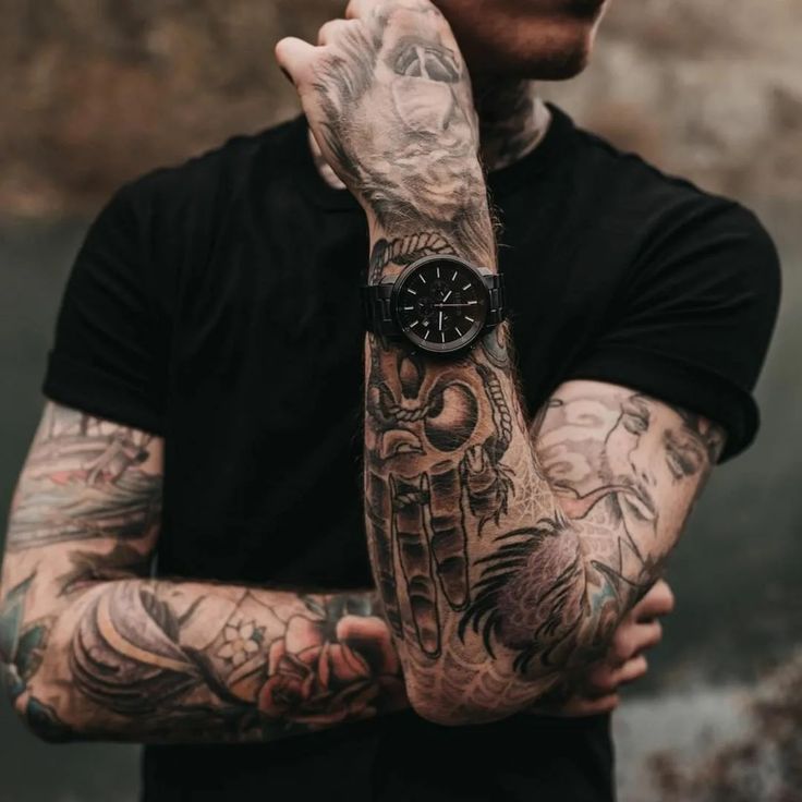 man arm tattoo full sleeve
