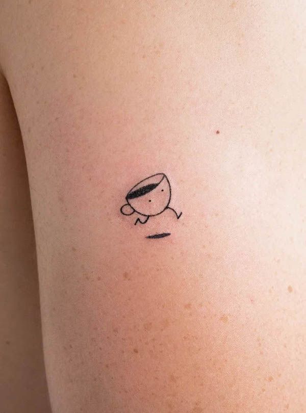 Charming Minimalist Coffee Tattoo for Enthusiasts